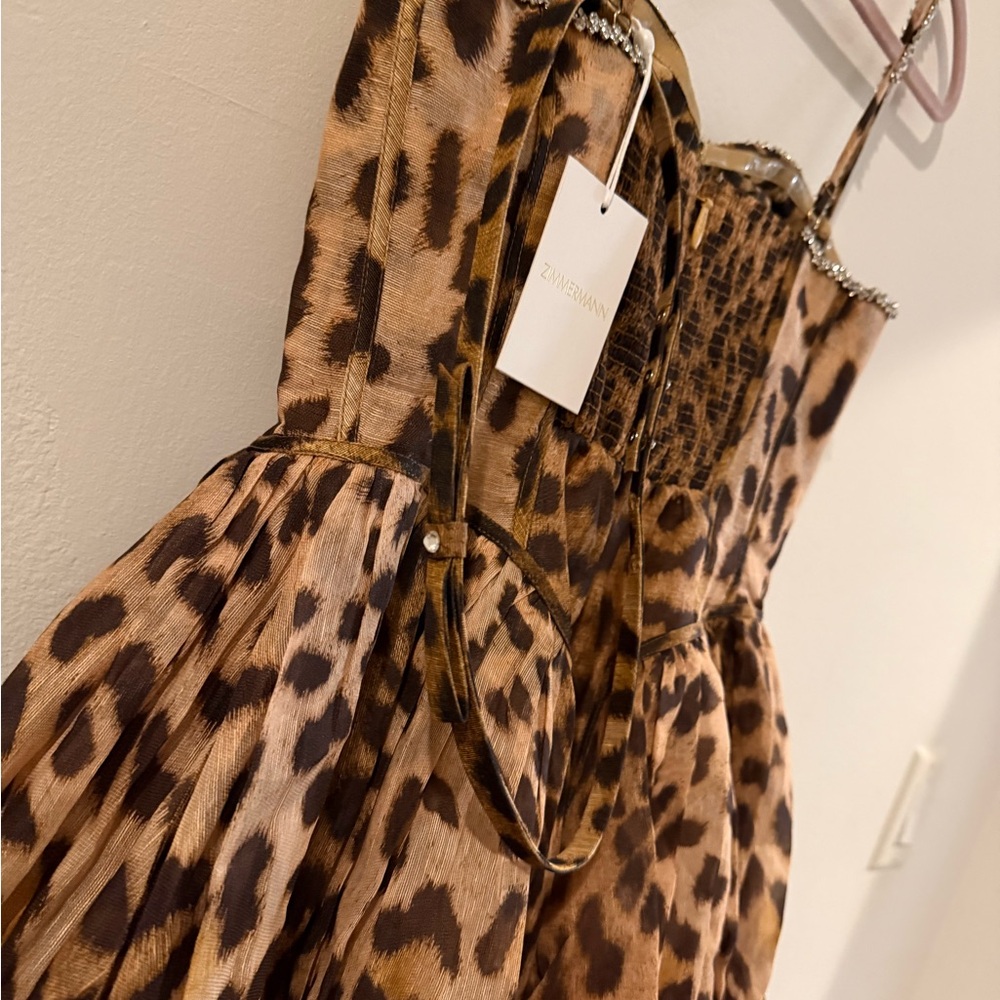 Zimmermann Crush Panelled Leopard Midi Dress - Picture 10 of 10